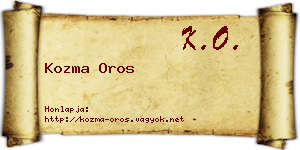 Kozma Oros névjegykártya